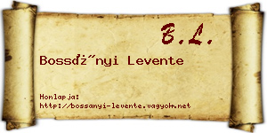 Bossányi Levente névjegykártya