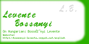 levente bossanyi business card